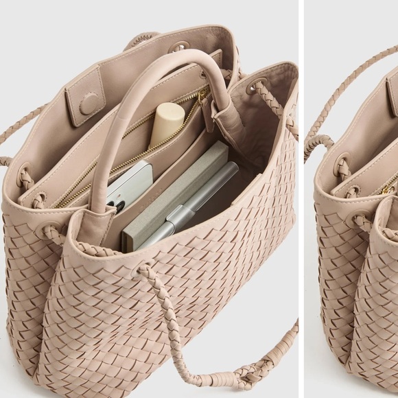 Quince Italian Leather HandWoven Tan Tote Bag in Toupee - Picture 8 of 15